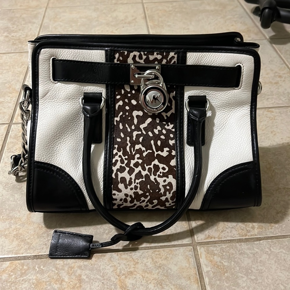 Michael Kors Black, White and Print Purse